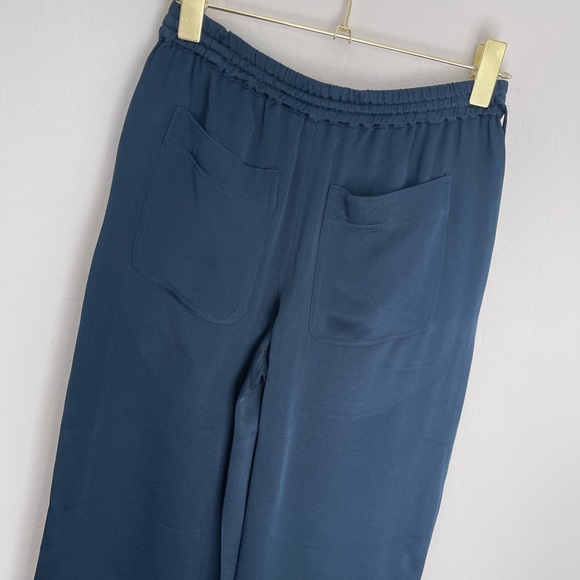 CLUB MONACO Satin “Pijama” Wide Leg Lounge Pants In Blueberry Sz XS NWT - Picture 7 of 9